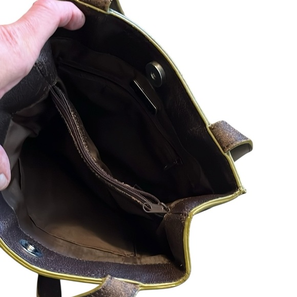 Inge Christopher Unique Vintage Brown Leather shoulder bag. - Picture 4 of 6